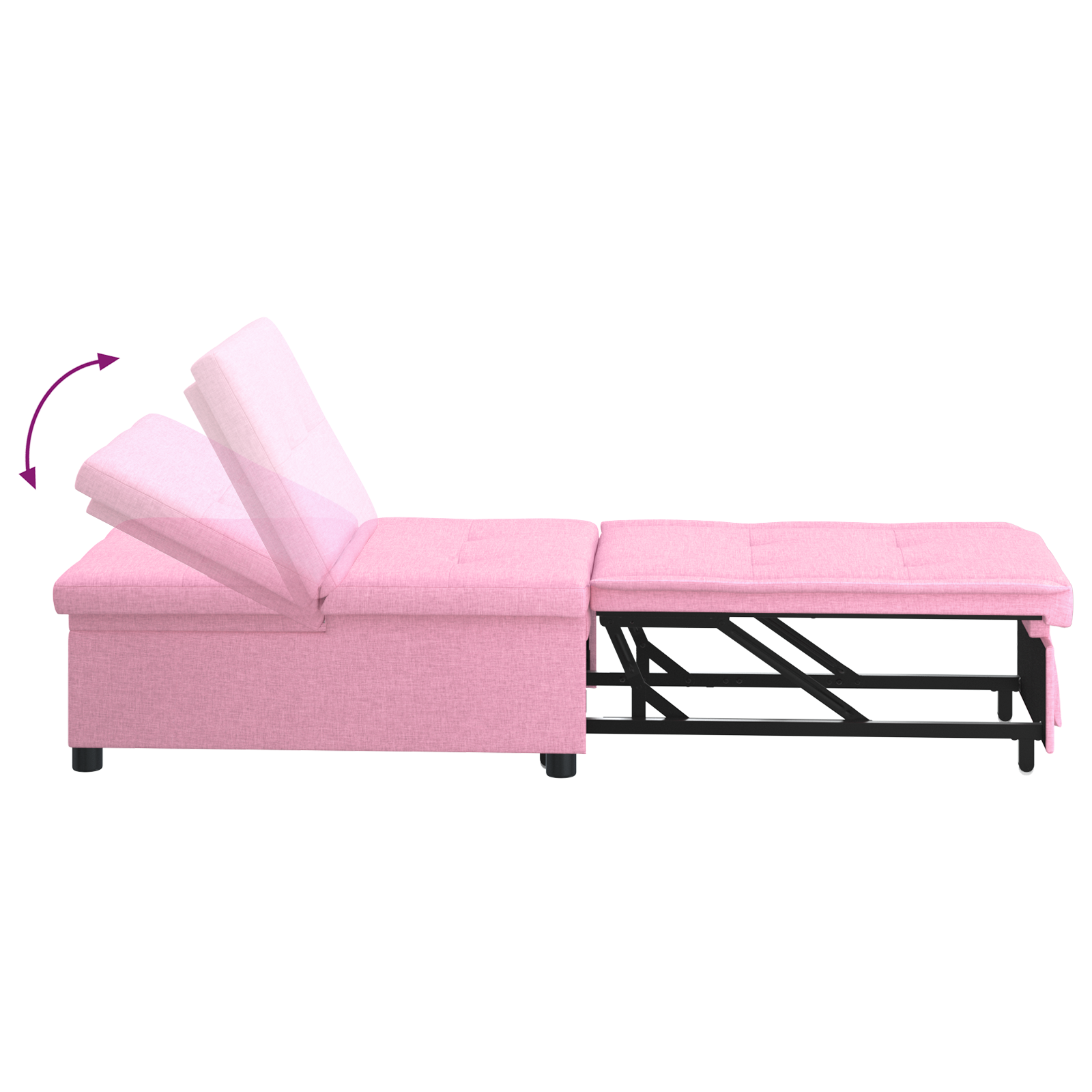 vidaXL Pat canapea Roz 194 x 67 x 37 cm țesătură
