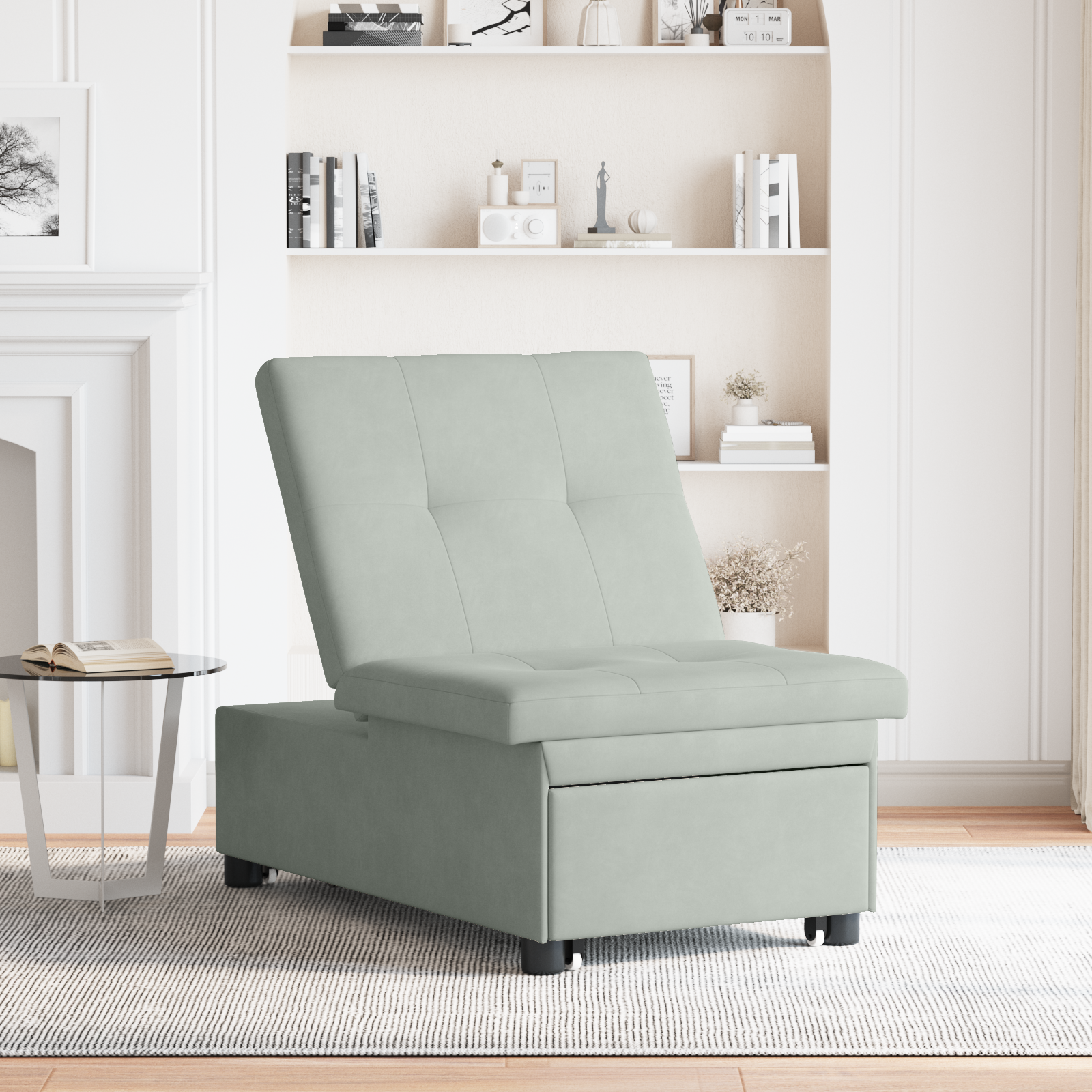 vidaXL Canapea extensibilă Gri deschis 67 x 194 x 38 cm Catifea