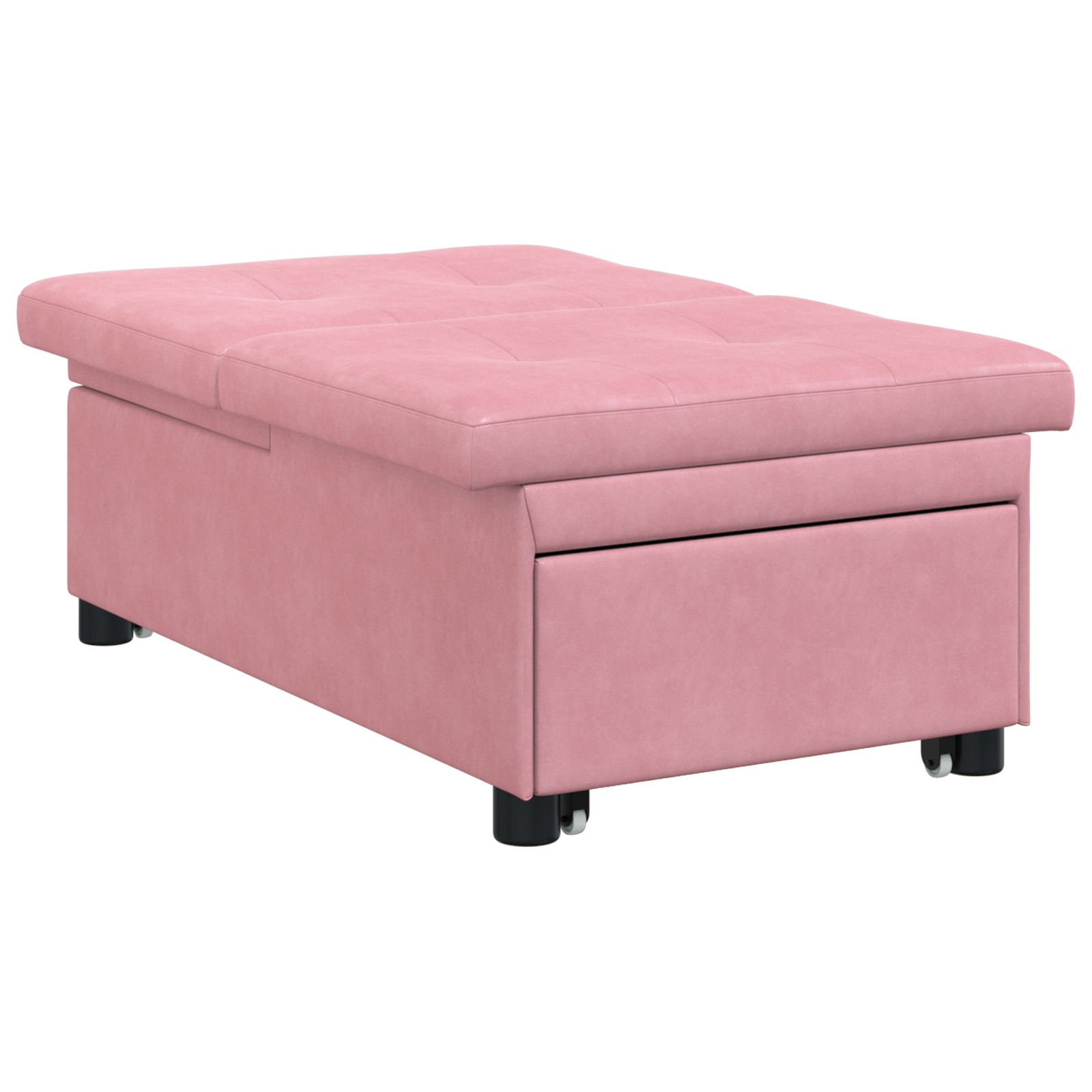 vidaXL Canapea 3 în 1 cu design extensibil din catifea roz vidaXL Canapea 3 în 1 cu design extensibil din catifea roz