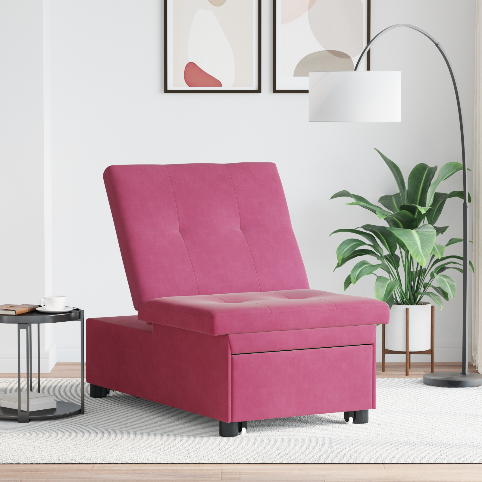 vidaXL Canapea extensibilă bordo 67 x 194 x 38 cm Catifea vidaXL Canapea extensibilă bordo 67 x 194 x 38 cm Catifea