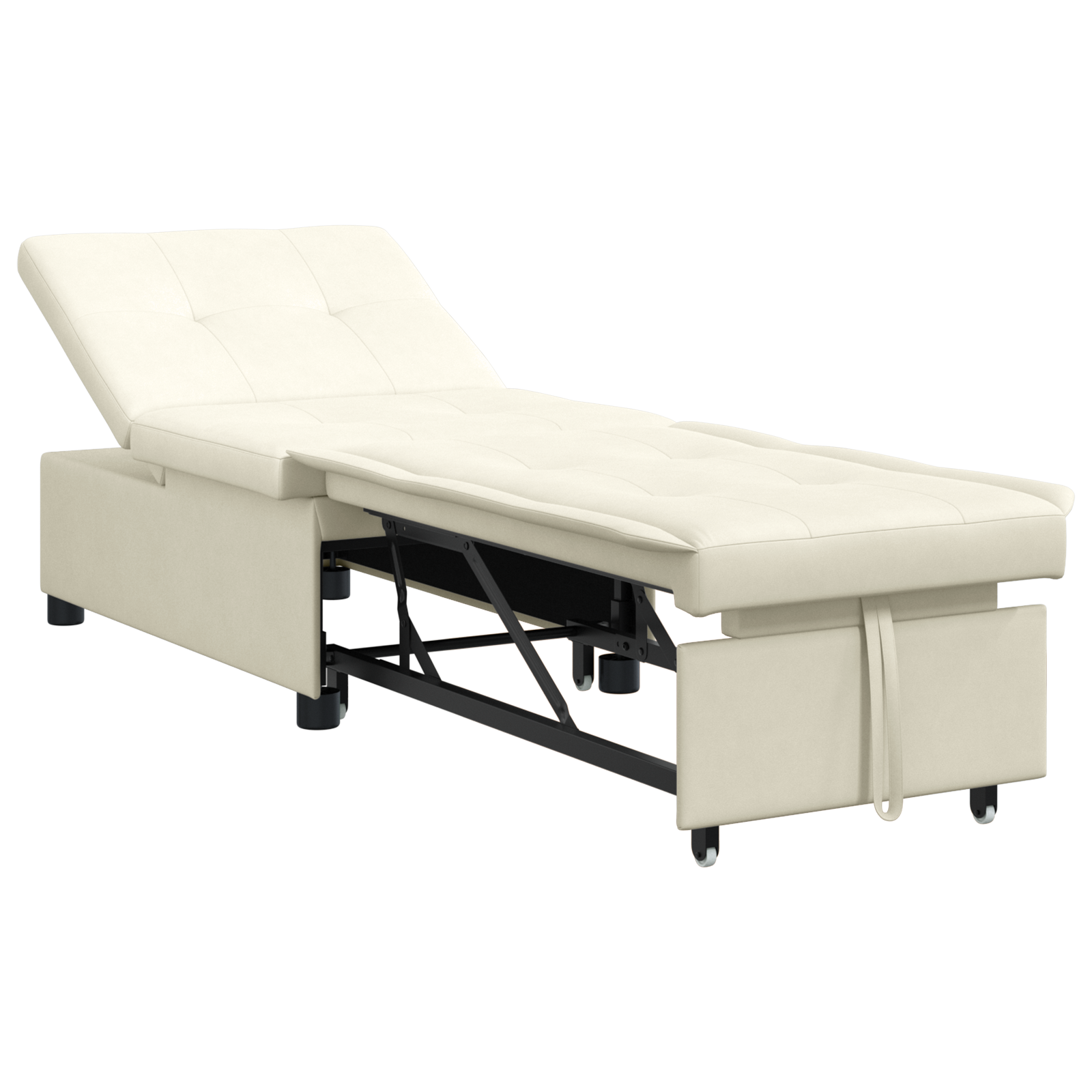 vidaXL Canapea extensibilă Crem 67 x 194 x 38 cm Catifea vidaXL Canapea extensibilă Crem 67 x 194 x 38 cm Catifea