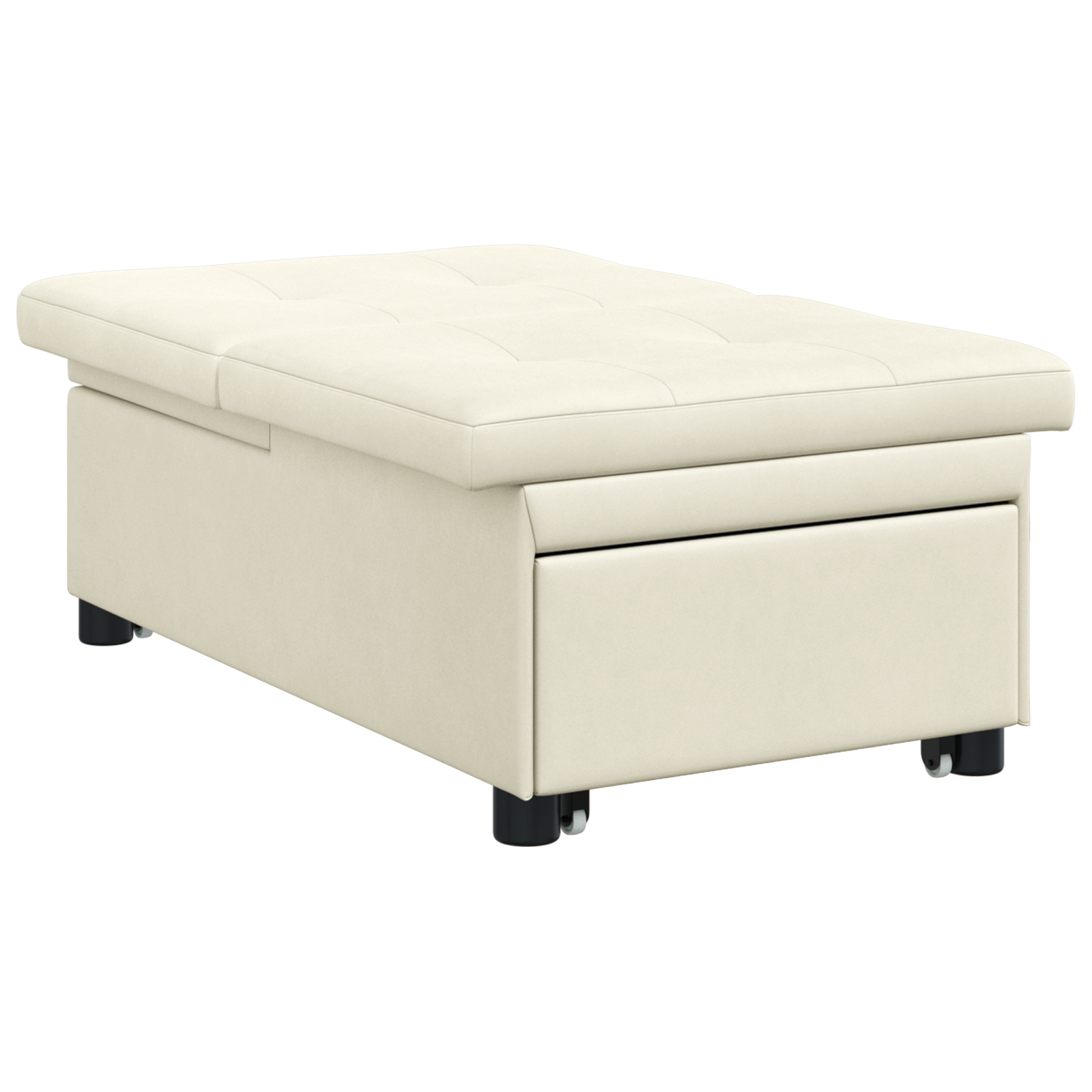 vidaXL Canapea extensibilă Crem 67 x 194 x 38 cm Catifea vidaXL Canapea extensibilă Crem 67 x 194 x 38 cm Catifea