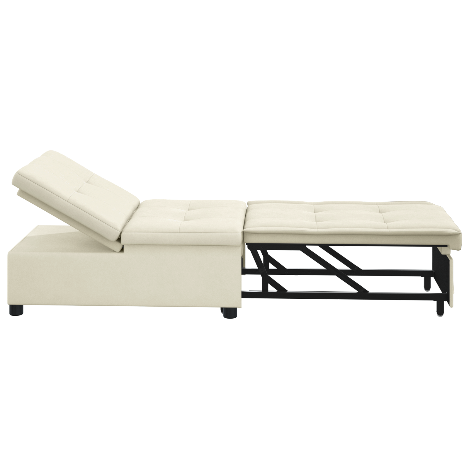 vidaXL Canapea extensibilă Crem 67 x 194 x 38 cm Catifea vidaXL Canapea extensibilă Crem 67 x 194 x 38 cm Catifea