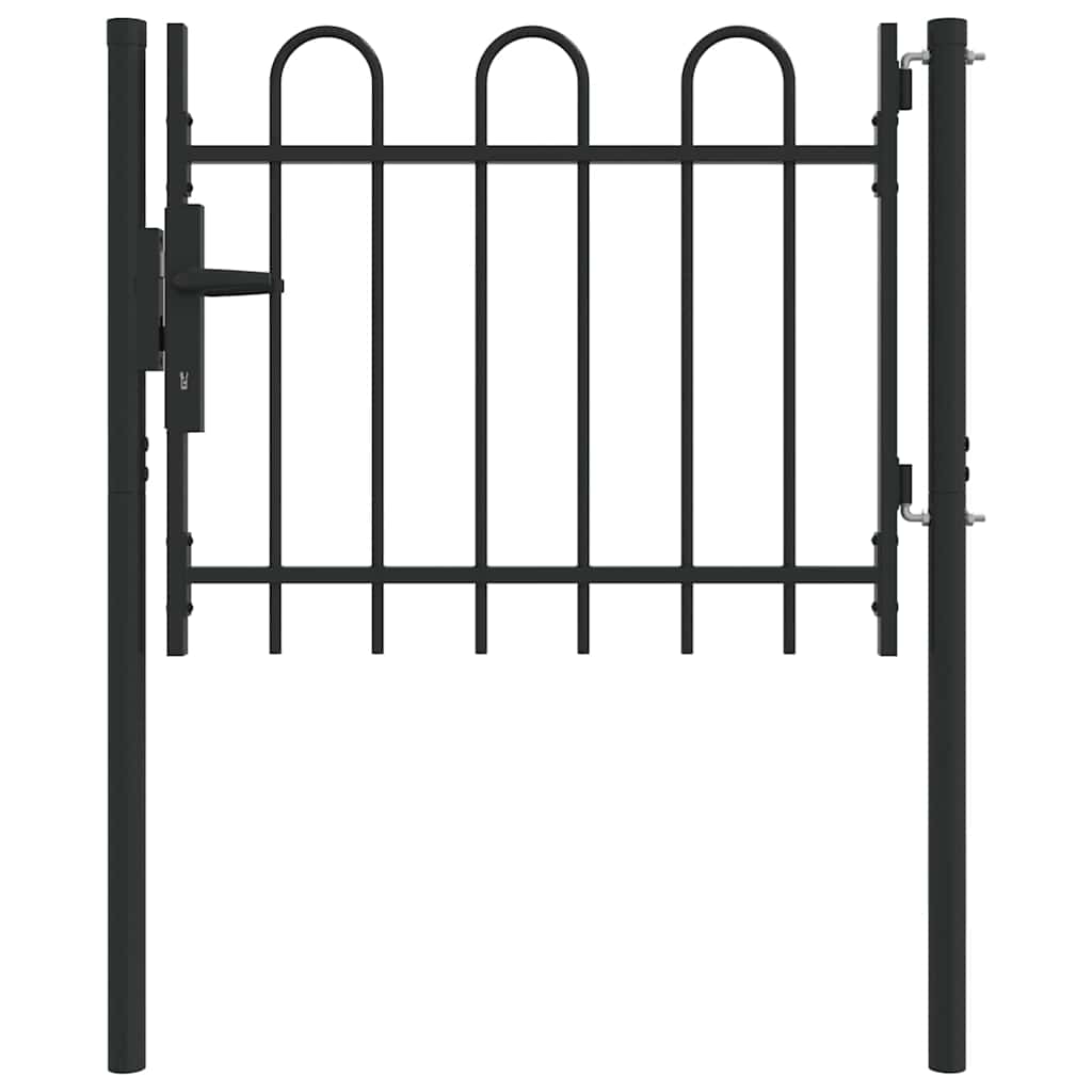 vidaXL Poartă de gard Gri 100 x 75 cm Oțel acoperit cu pulbere