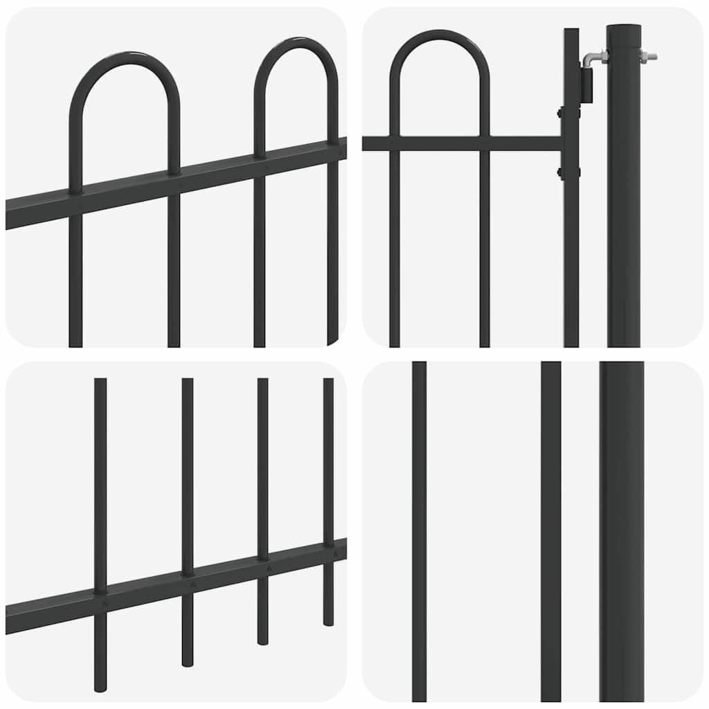 vidaXL Poartă de gard Gri 100 x 100 cm Oțel acoperit cu pulbere vidaXL Poartă de gard Gri 100 x 100 cm Oțel acoperit cu pulbere