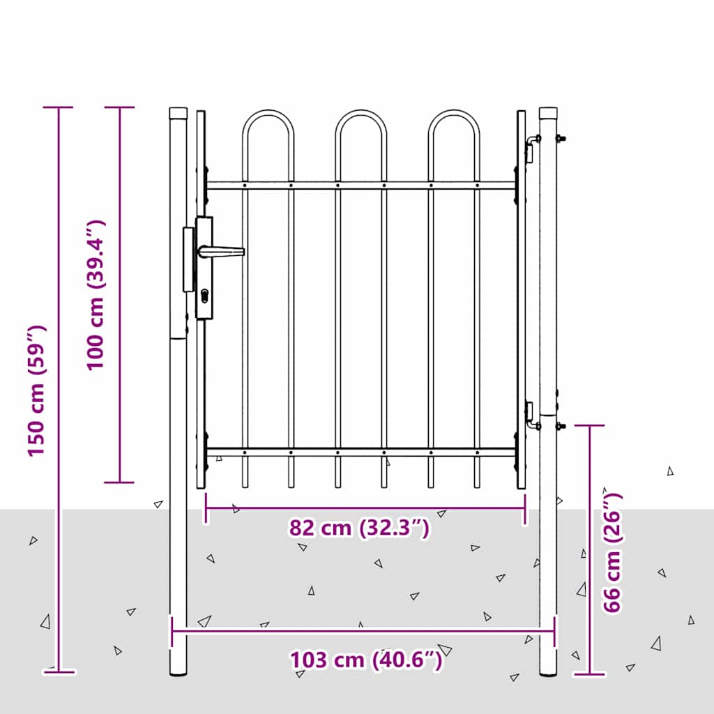vidaXL Poartă de gard Gri 100 x 100 cm Oțel acoperit cu pulbere vidaXL Poartă de gard Gri 100 x 100 cm Oțel acoperit cu pulbere