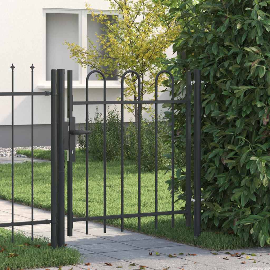 vidaXL Poartă de gard Gri 100 x 100 cm Oțel acoperit cu pulbere vidaXL Poartă de gard Gri 100 x 100 cm Oțel acoperit cu pulbere