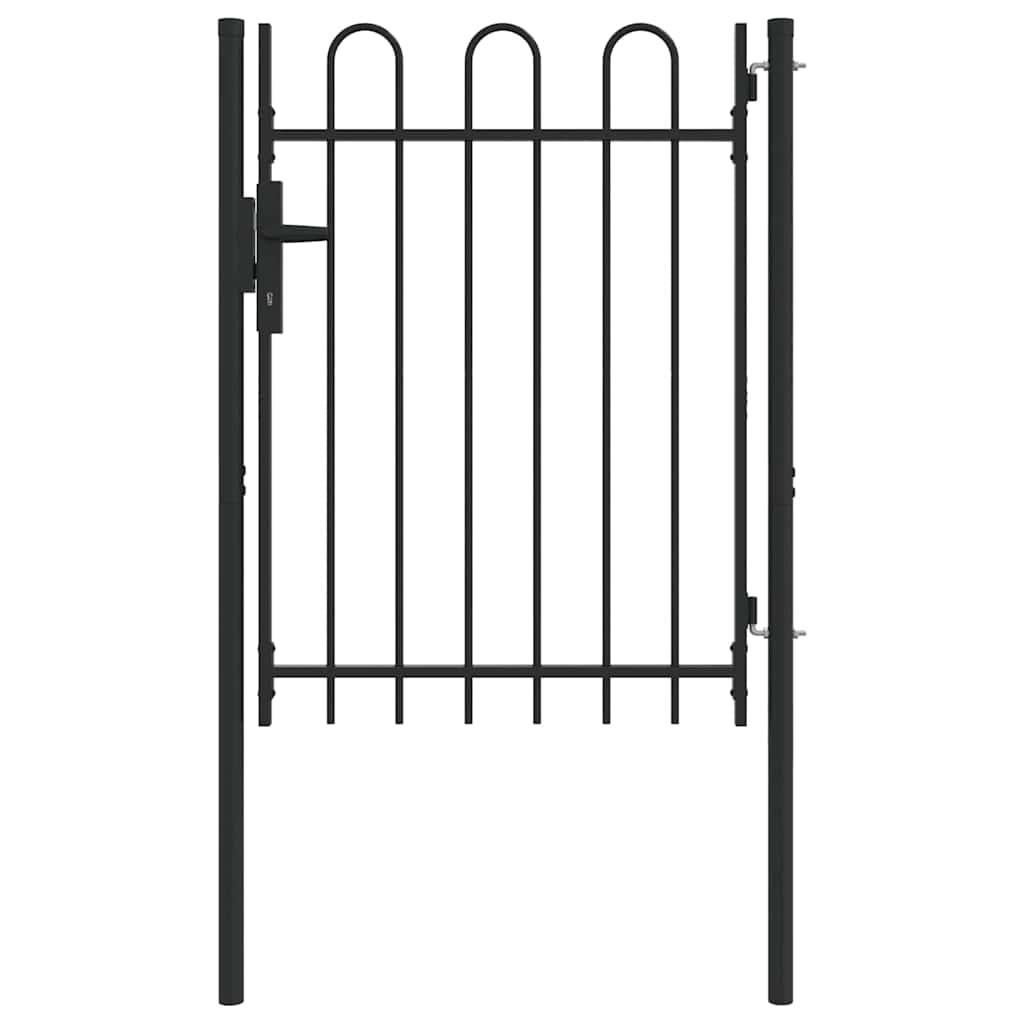 vidaXL Poartă de gard Gri 100 x 120 cm Oțel acoperit cu pulbere vidaXL Poartă de gard Gri 100 x 120 cm Oțel acoperit cu pulbere