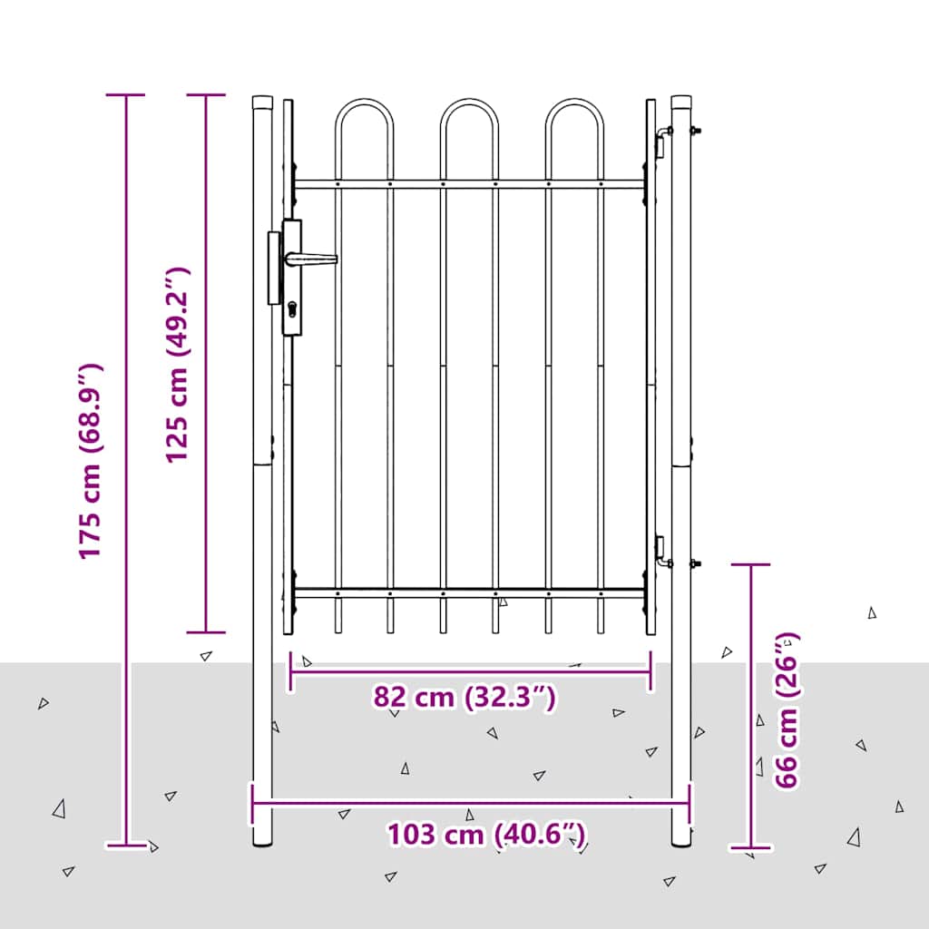 vidaXL Poartă de gard Gri 100 x 120 cm Oțel acoperit cu pulbere vidaXL Poartă de gard Gri 100 x 120 cm Oțel acoperit cu pulbere