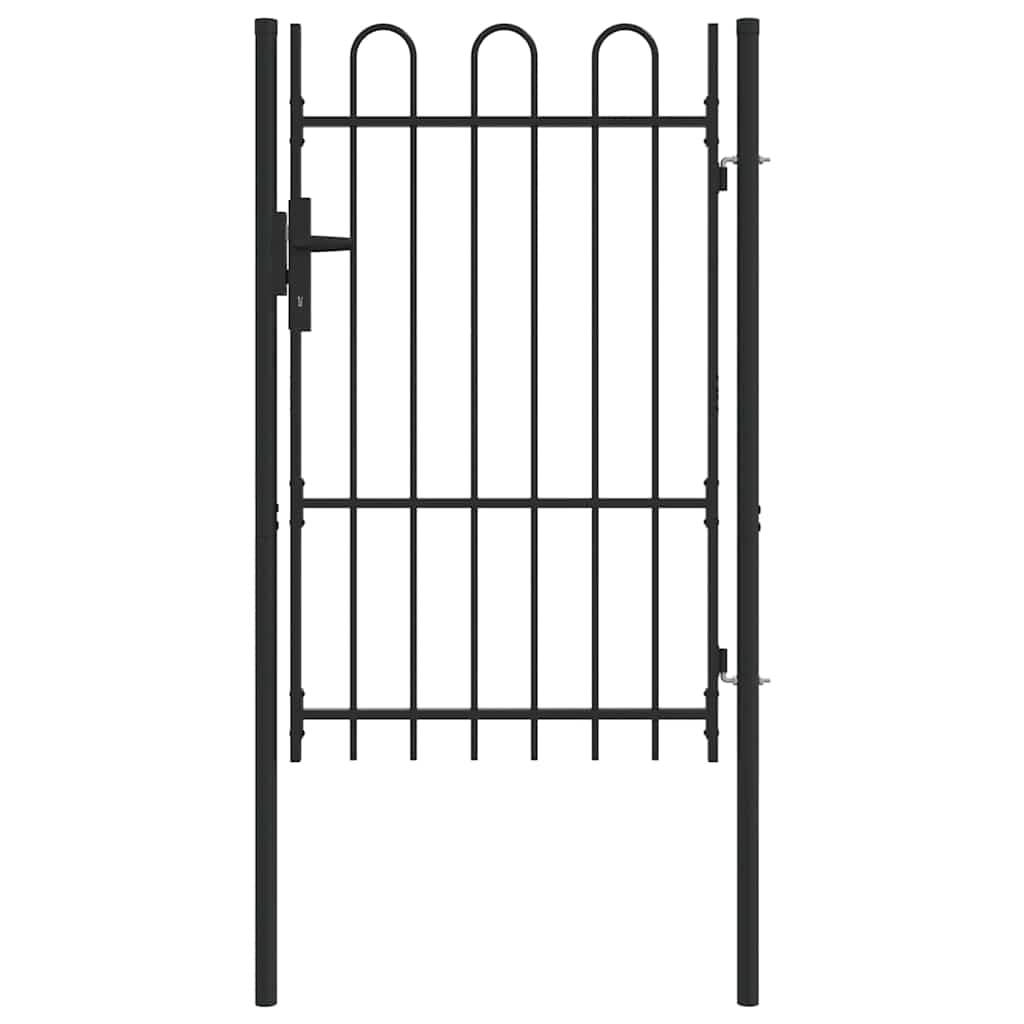 vidaXL Poartă de gard Gri 100 x 150 cm Oțel acoperit cu pulbere