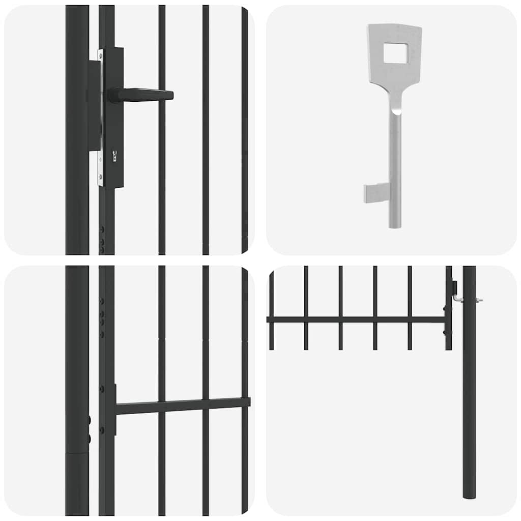 vidaXL Poartă de gard Gri 100 x 150 cm Oțel acoperit cu pulbere