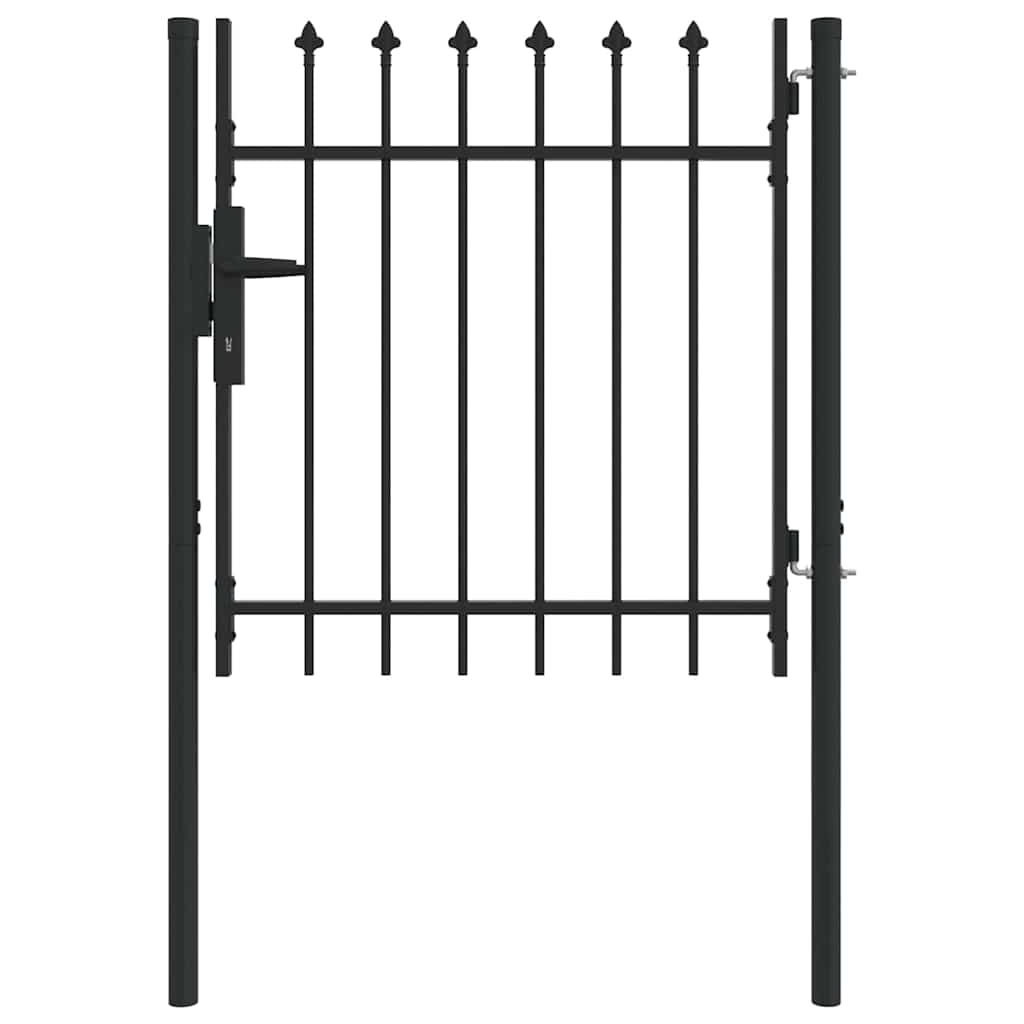 vidaXL Poartă de gard Gri 100 x 100 cm Oțel acoperit cu pulbere
