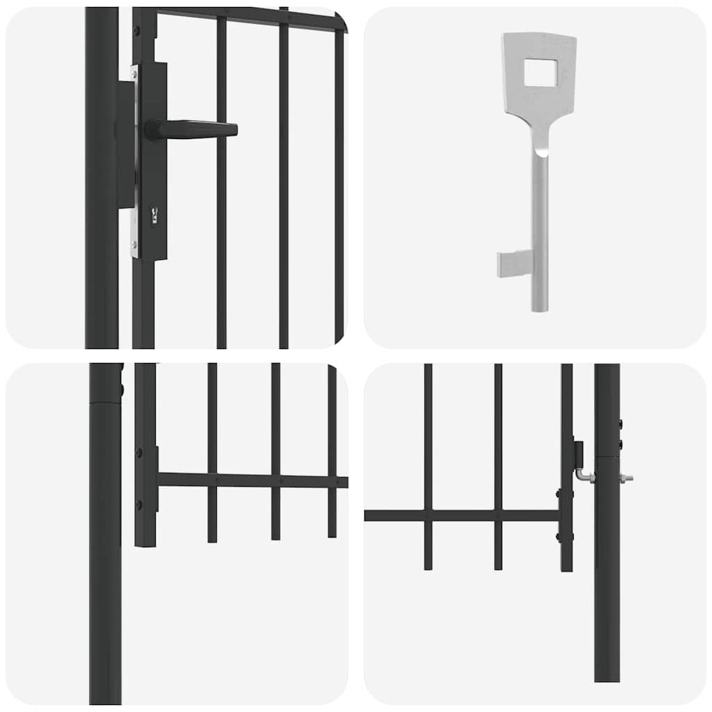 vidaXL Poartă de gard Gri 100 x 100 cm Oțel acoperit cu pulbere