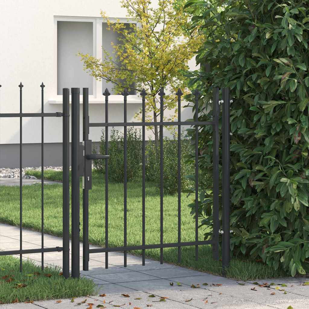 vidaXL Poartă de gard Gri 100 x 100 cm Oțel acoperit cu pulbere