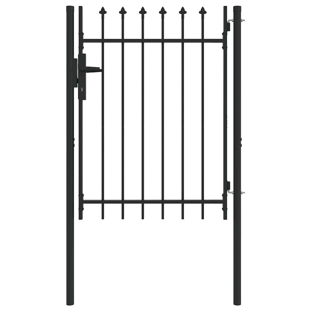vidaXL Poartă de gard Gri 100 x 120 cm Oțel acoperit cu pulbere vidaXL Poartă de gard Gri 100 x 120 cm Oțel acoperit cu pulbere