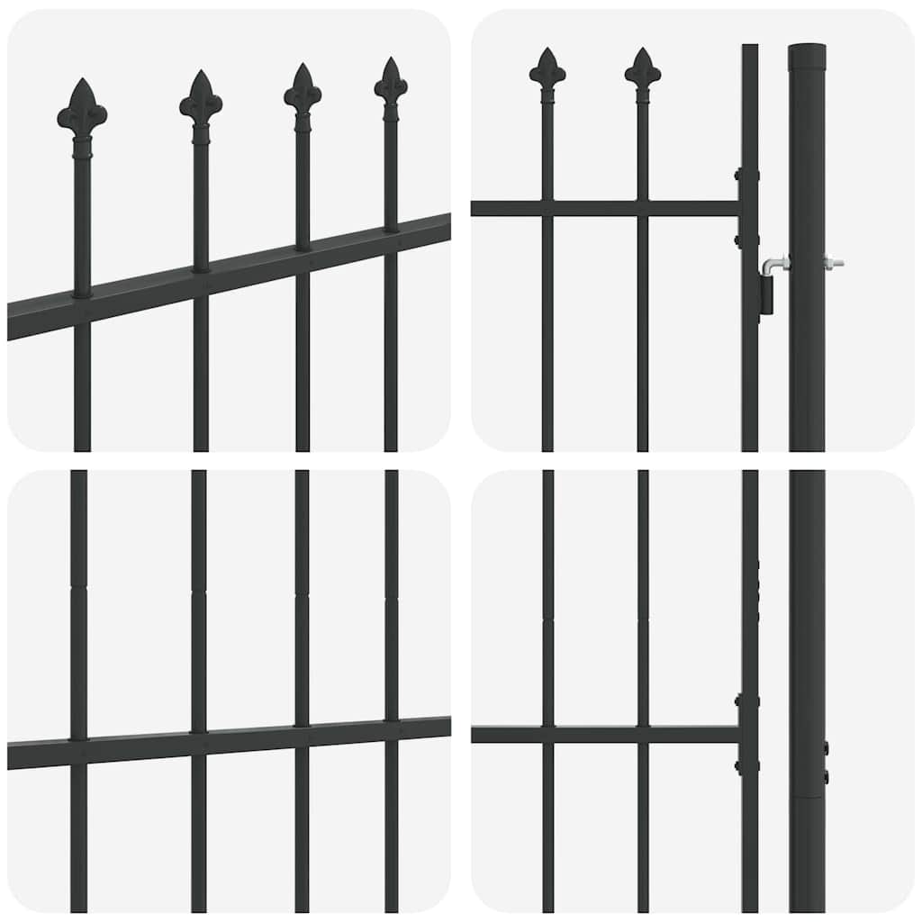 vidaXL Poartă de gard Gri 100 x 150 cm Oțel acoperit cu pulbere vidaXL Poartă de gard Gri 100 x 150 cm Oțel acoperit cu pulbere