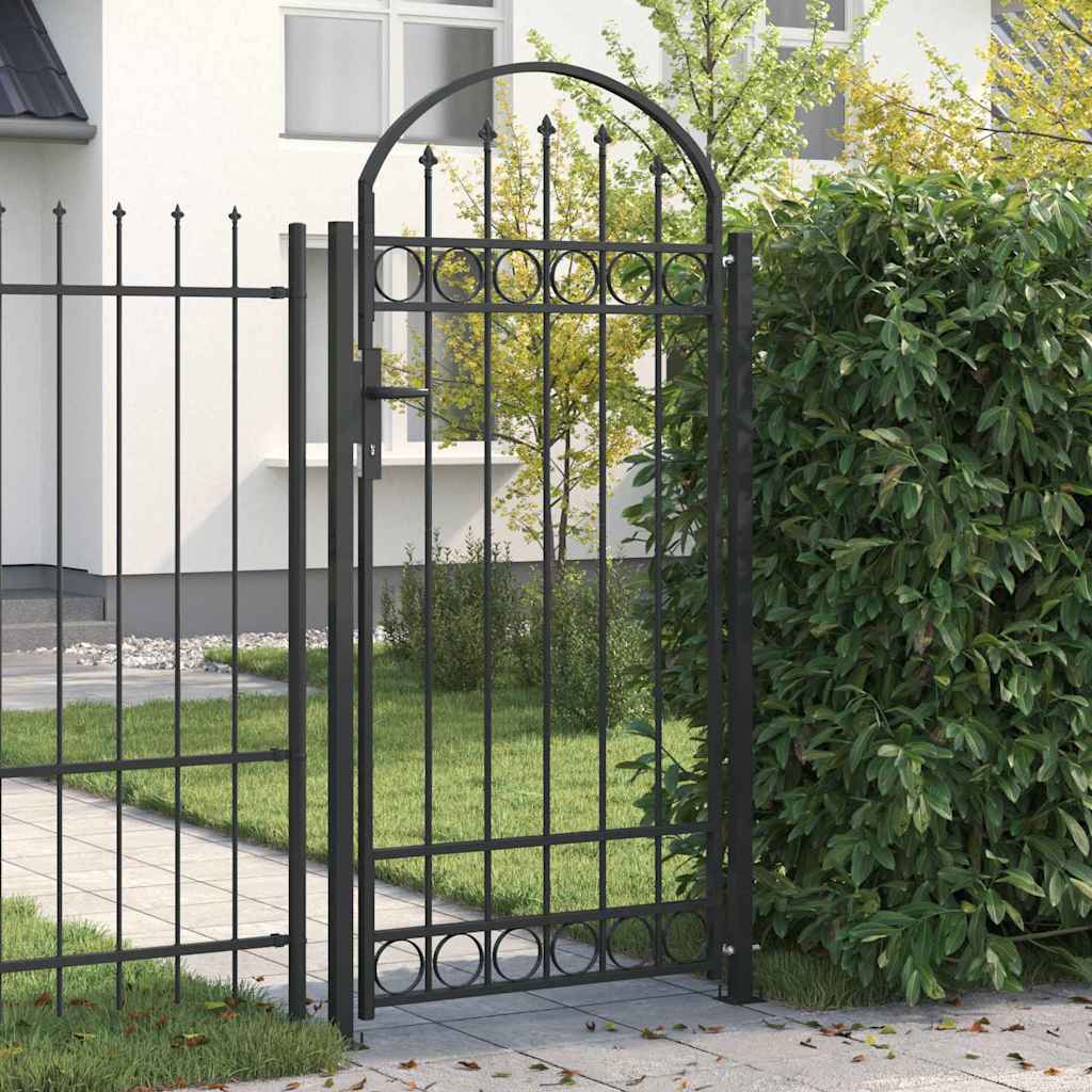 vidaXL Poartă de gard Gri 102 x 200 cm Oțel vidaXL Poartă de gard Gri 102 x 200 cm Oțel
