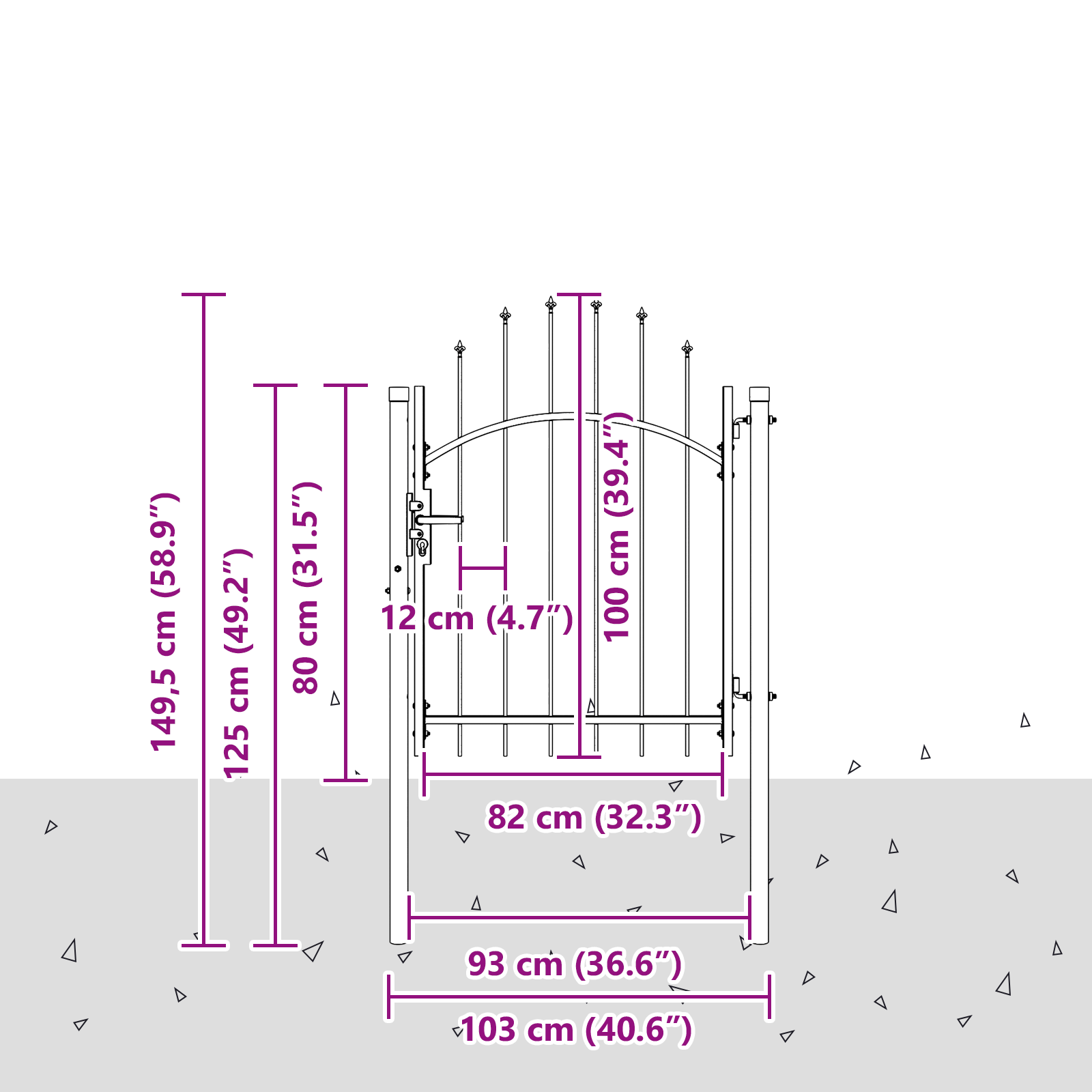 vidaXL Poartă de grădină cu blocare Gri 100 x 100 cm Oțel vidaXL Poartă de grădină cu blocare Gri 100 x 100 cm Oțel