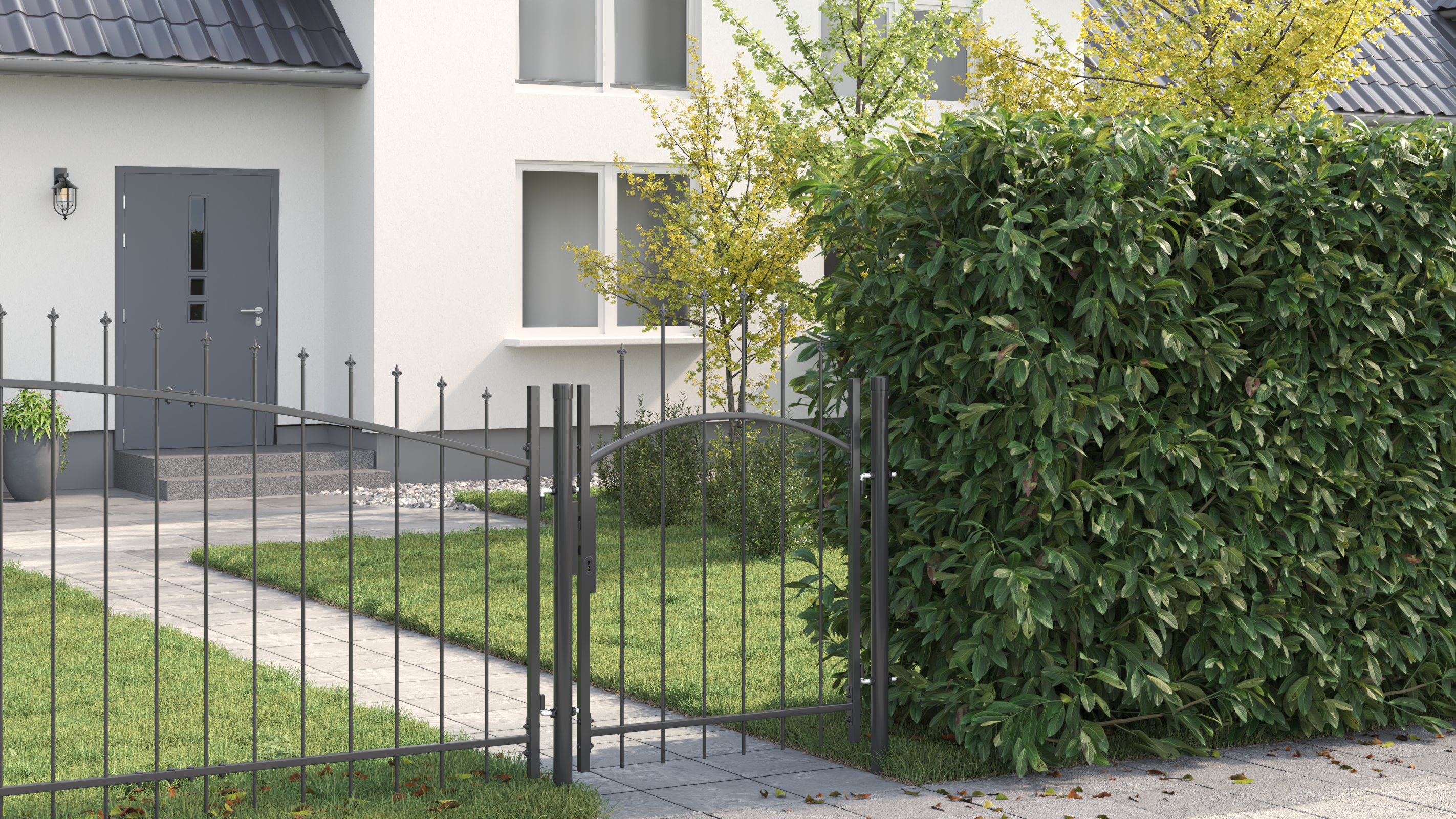 vidaXL Poartă de grădină cu blocare Gri 100 x 125 cm 125 x 100 cm Oțel vidaXL Poartă de grădină cu blocare Gri 100 x 125 cm 125 x 100 cm Oțel