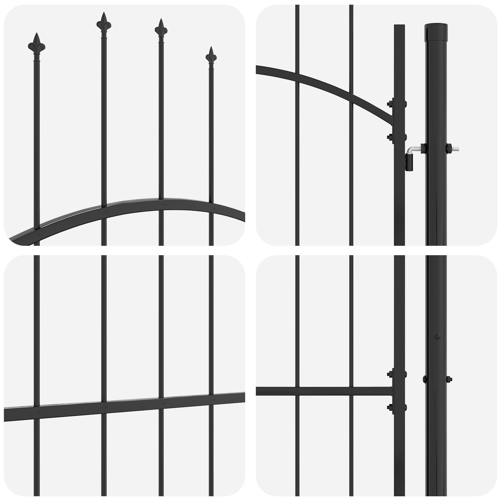 vidaXL Poartă de grădină cu blocare Gri 100 x 125 cm 125 x 100 cm Oțel vidaXL Poartă de grădină cu blocare Gri 100 x 125 cm 125 x 100 cm Oțel