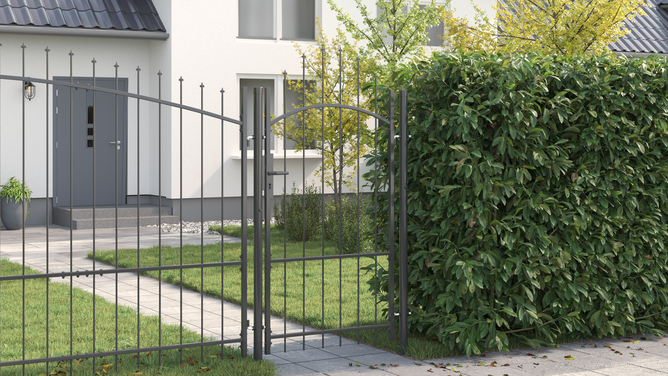 vidaXL Poartă de grădină cu blocare Gri 170 x 100 cm 100 x 175 cm Oțel vidaXL Poartă de grădină cu blocare Gri 170 x 100 cm 100 x 175 cm Oțel