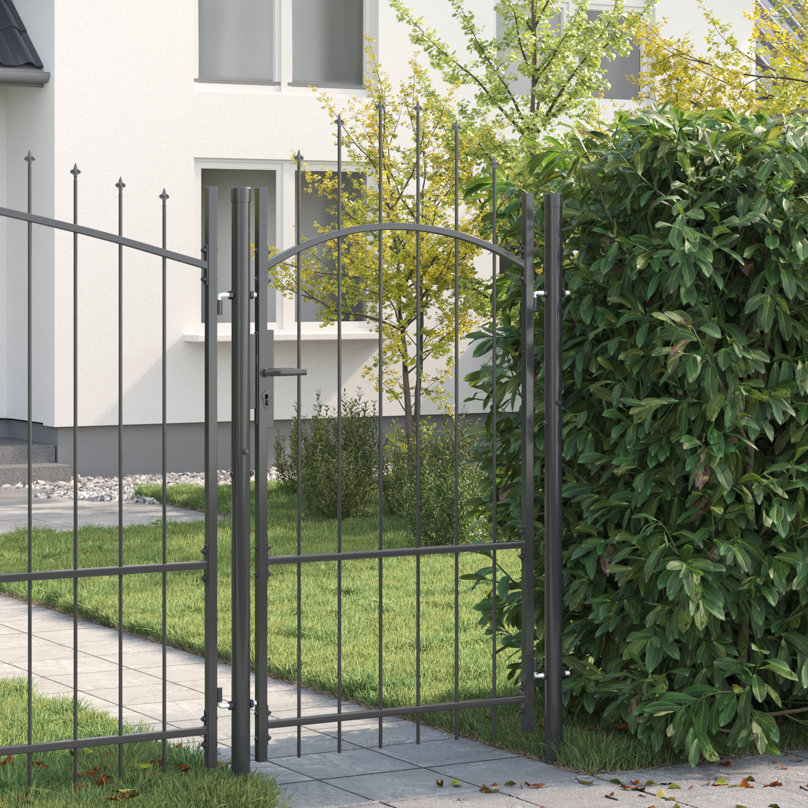 vidaXL Poartă de grădină cu blocare Gri 170 x 100 cm 100 x 175 cm Oțel vidaXL Poartă de grădină cu blocare Gri 170 x 100 cm 100 x 175 cm Oțel