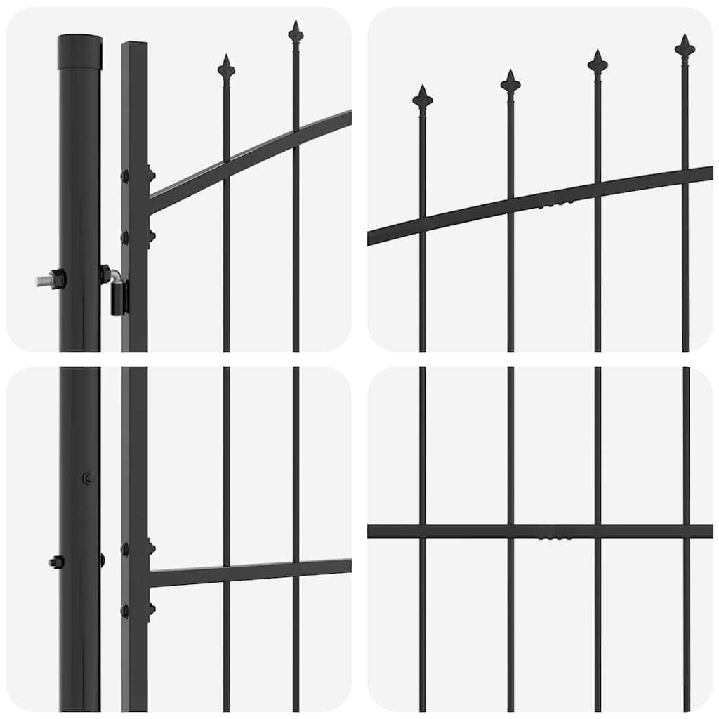 vidaXL Poarta de grădină cu vârf în formă de suliță, gri, 100x500 cm, din oțel