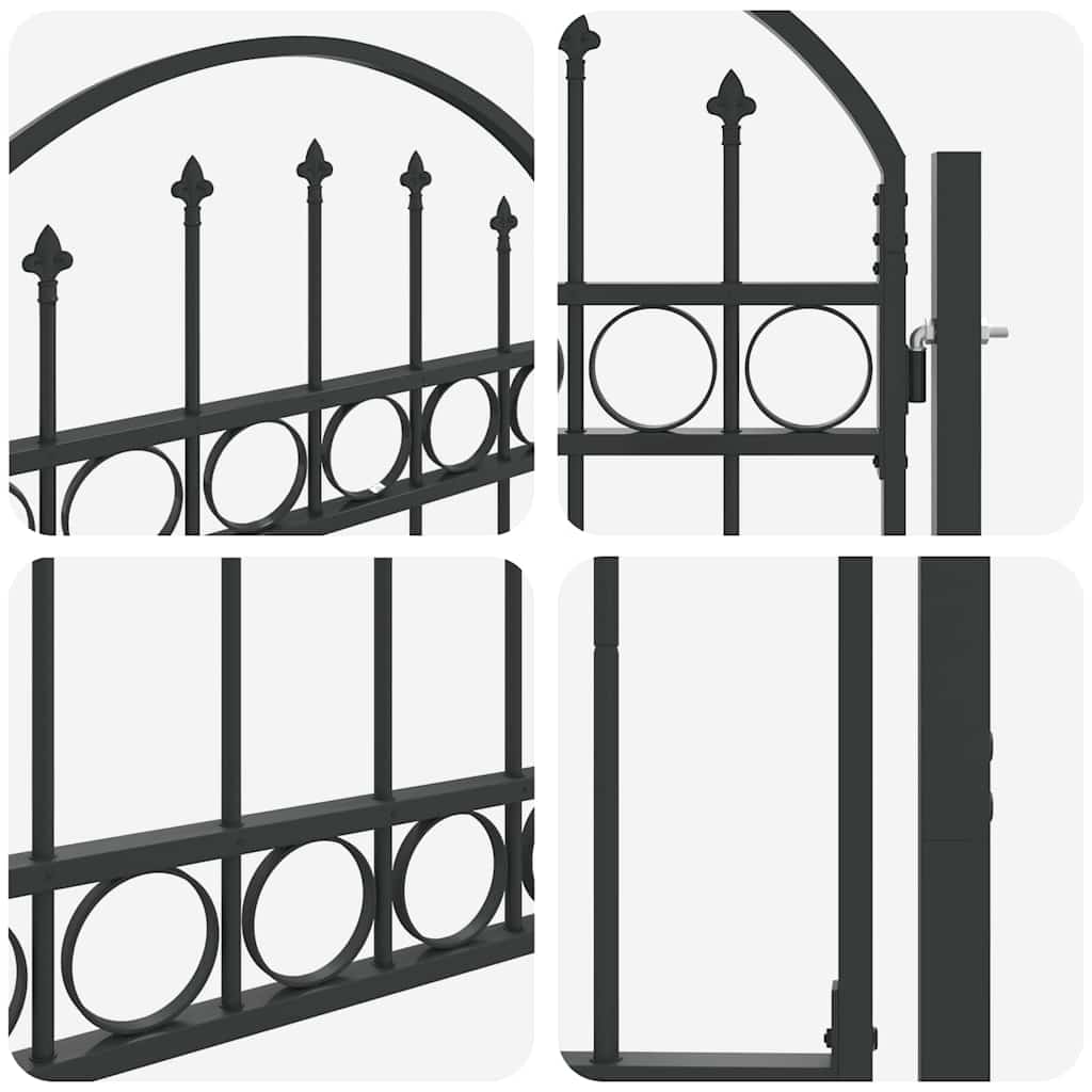 vidaXL Poartă de gard Gri 100 x 125 cm Oțel vopsit în pulbere vidaXL Poartă de gard Gri 100 x 125 cm Oțel vopsit în pulbere