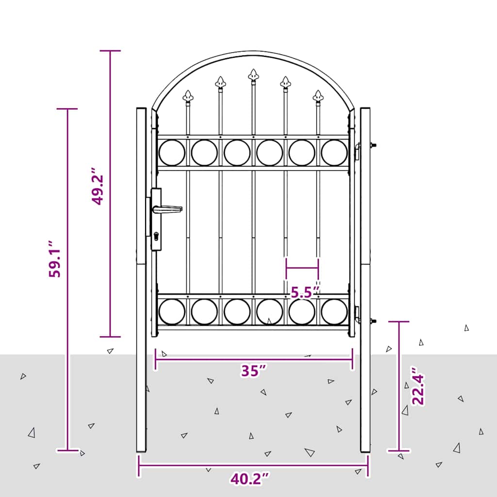 vidaXL Poartă de gard Gri 100 x 125 cm Oțel vopsit în pulbere vidaXL Poartă de gard Gri 100 x 125 cm Oțel vopsit în pulbere
