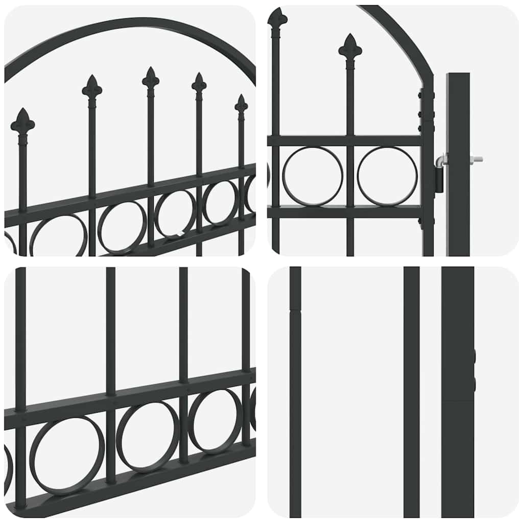 vidaXL Poartă de gard Gri 100 x 150 cm Oțel vopsit în pulbere vidaXL Poartă de gard Gri 100 x 150 cm Oțel vopsit în pulbere