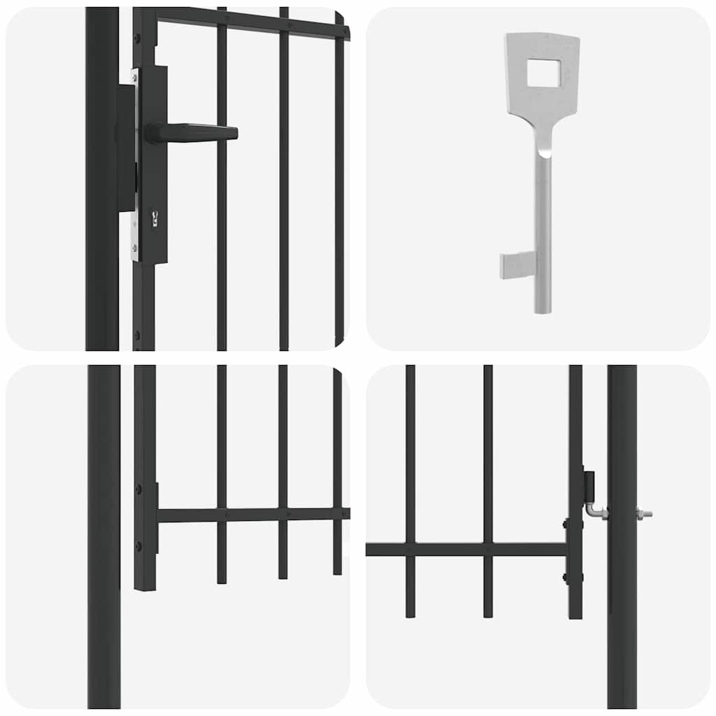 vidaXL Poartă de gard Gri 100 x 150 cm Oțel vopsit în pulbere vidaXL Poartă de gard Gri 100 x 150 cm Oțel vopsit în pulbere