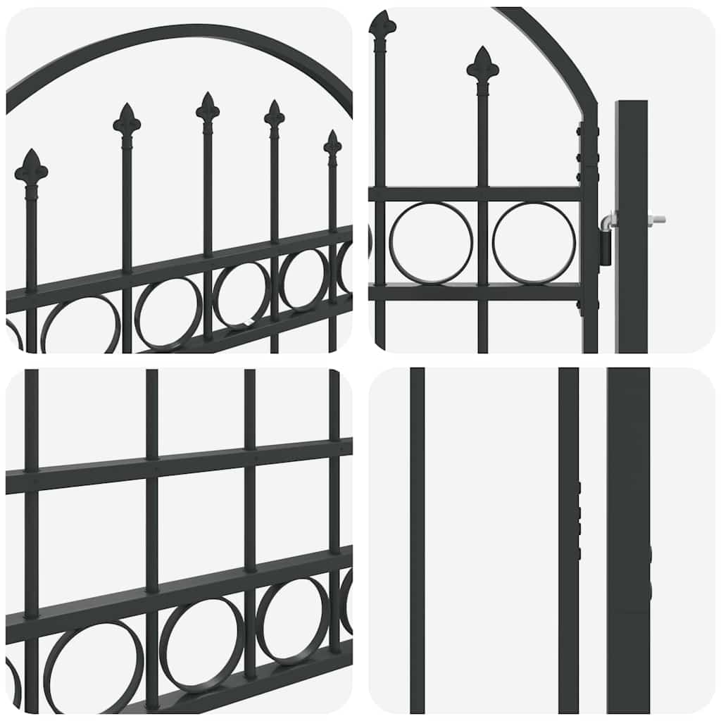 vidaXL Poartă de gard Gri 100 x 175 cm Oțel vopsit în pulbere vidaXL Poartă de gard Gri 100 x 175 cm Oțel vopsit în pulbere