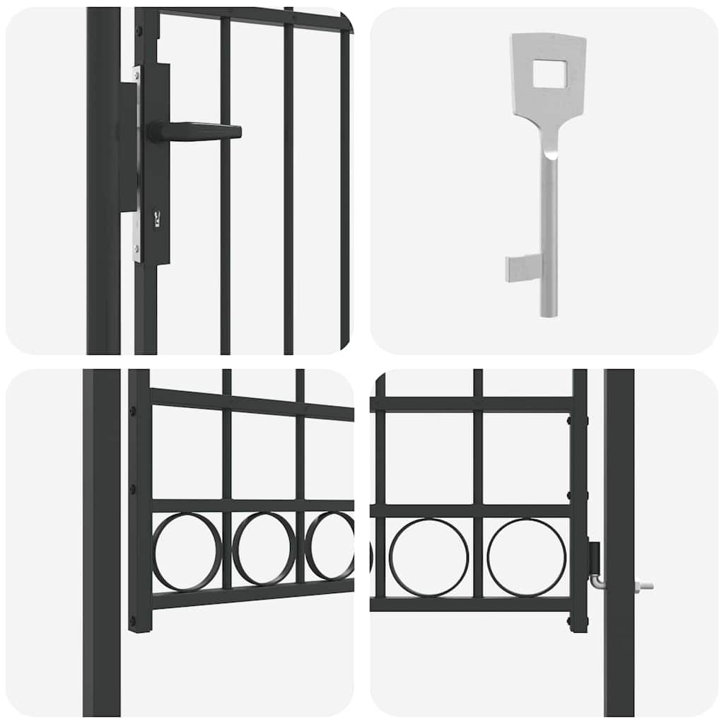 vidaXL Poartă de gard Gri 100 x 175 cm Oțel vopsit în pulbere vidaXL Poartă de gard Gri 100 x 175 cm Oțel vopsit în pulbere