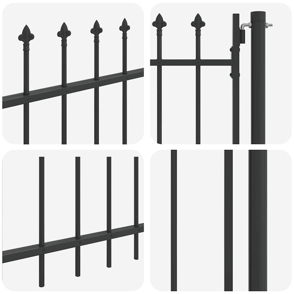 vidaXL Poartă de gard Gri 100 x 250 cm Oțel vopsit în pulbere vidaXL Poartă de gard Gri 100 x 250 cm Oțel vopsit în pulbere