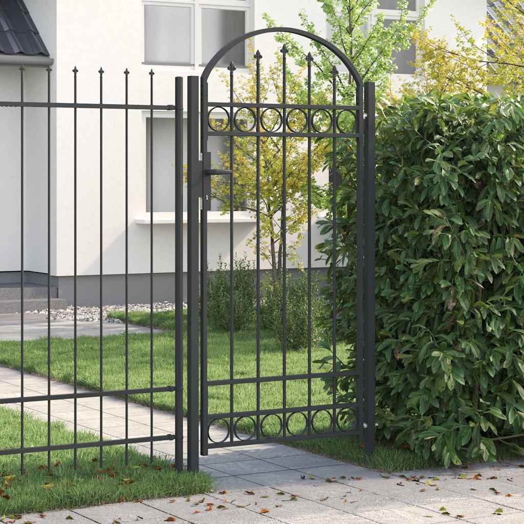 vidaXL Poartă de gard Gri 100 x 250 cm Oțel vopsit în pulbere vidaXL Poartă de gard Gri 100 x 250 cm Oțel vopsit în pulbere