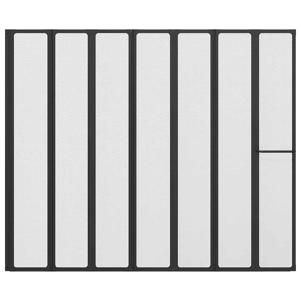 vidaXL Paravan de duș Altele Manual Negru 168 x 140 cm Aluminiu