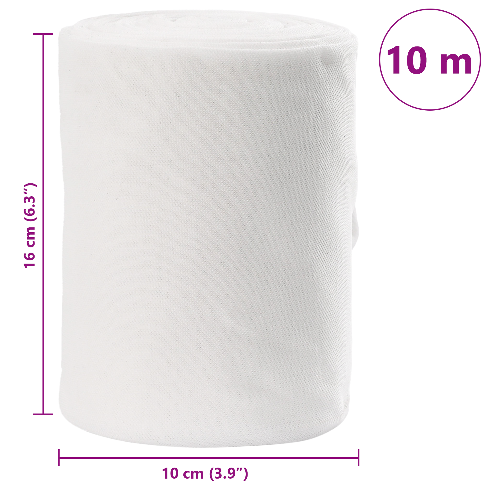 vidaXL Rolă de material de craft - Alb Material textil nețesut Mare vidaXL Rolă de material de craft - Alb Material textil nețesut Mare