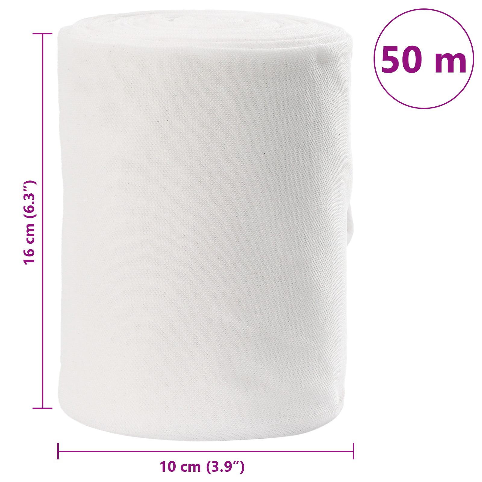 vidaXL Rolă de Material Meșteșugăresc Alb Material 50 m vidaXL Rolă de Material Meșteșugăresc Alb Material 50 m