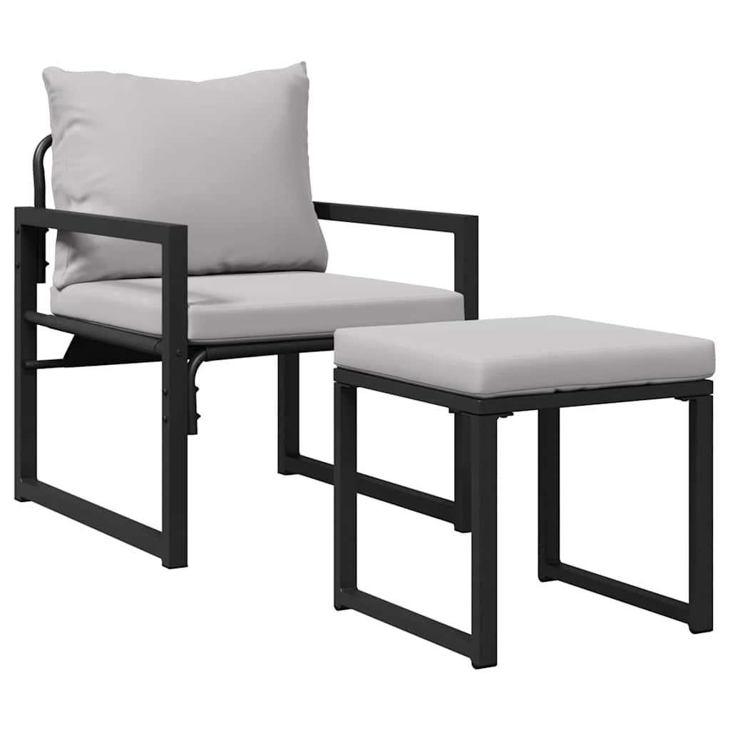vidaXL Set de canapele pentru grădină 4 pcs Negru 61 x 72.5 x 71 cm