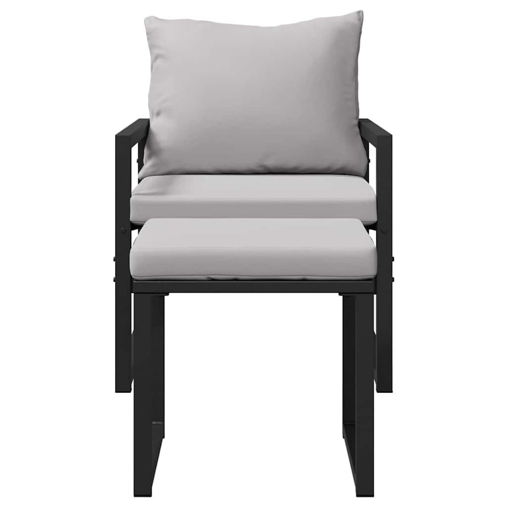 vidaXL Set de canapele pentru grădină 4 pcs Negru 61 x 72.5 x 71 cm
