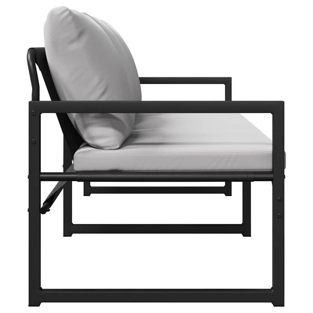 vidaXL Mobilier de grădină cu pernă Negru 180 x 72.5 x 71 cm Oțel
