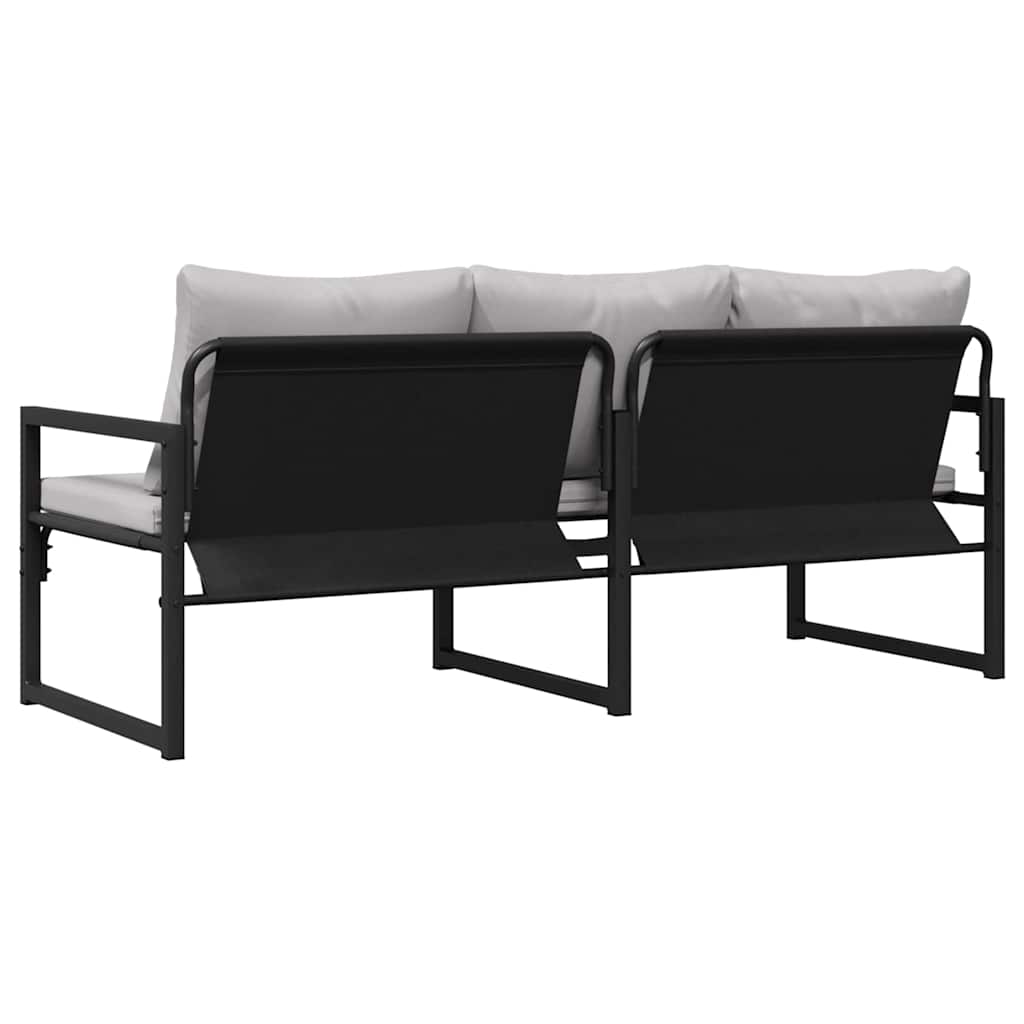 vidaXL Mobilier de grădină cu pernă Negru 180 x 72.5 x 71 cm Oțel