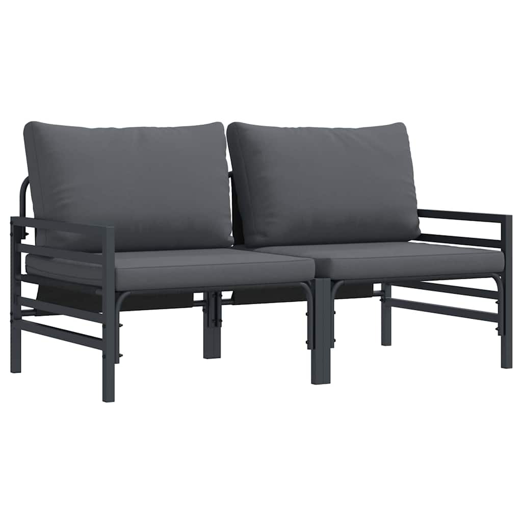 vidaXL Mobilier pentru Exterior cu pernă cu pernă 2 pcs Antracit Oțel vidaXL Mobilier pentru Exterior cu pernă cu pernă 2 pcs Antracit Oțel
