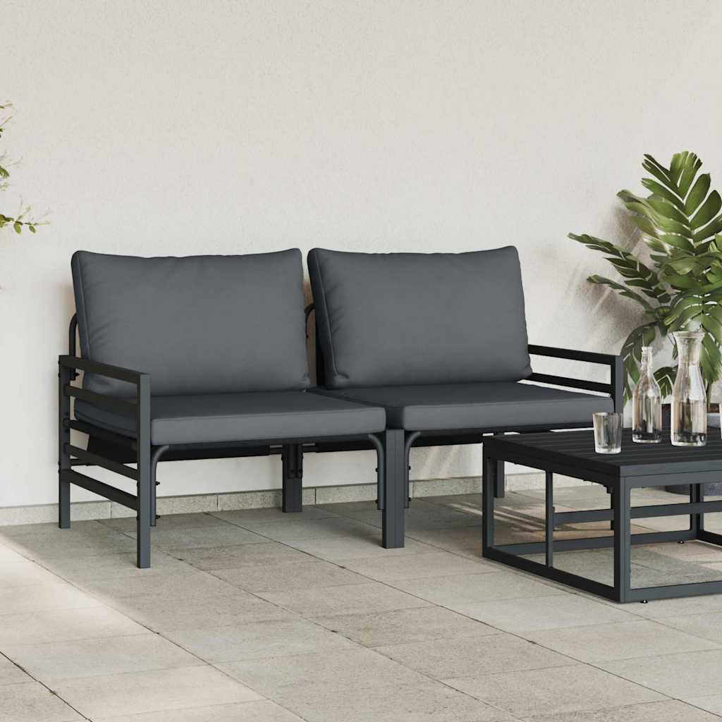 vidaXL Mobilier pentru Exterior cu pernă cu pernă 2 pcs Antracit Oțel vidaXL Mobilier pentru Exterior cu pernă cu pernă 2 pcs Antracit Oțel