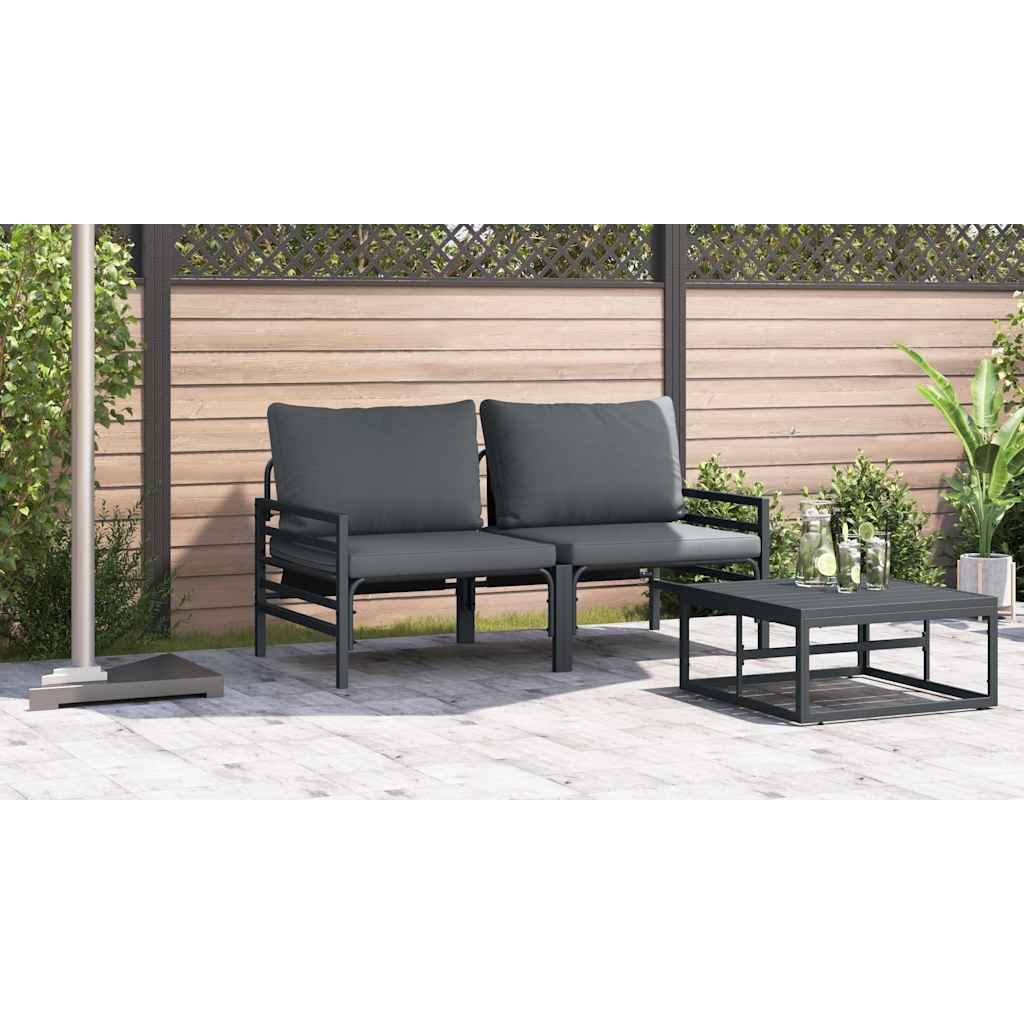 vidaXL Mobilier pentru Exterior cu pernă cu pernă 2 pcs Antracit Oțel vidaXL Mobilier pentru Exterior cu pernă cu pernă 2 pcs Antracit Oțel