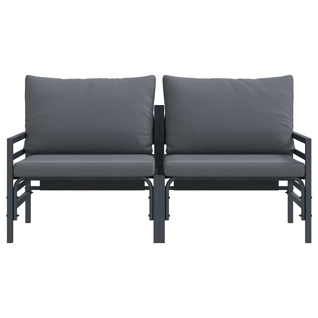 vidaXL Mobilier pentru Exterior cu pernă cu pernă 2 pcs Antracit Oțel vidaXL Mobilier pentru Exterior cu pernă cu pernă 2 pcs Antracit Oțel