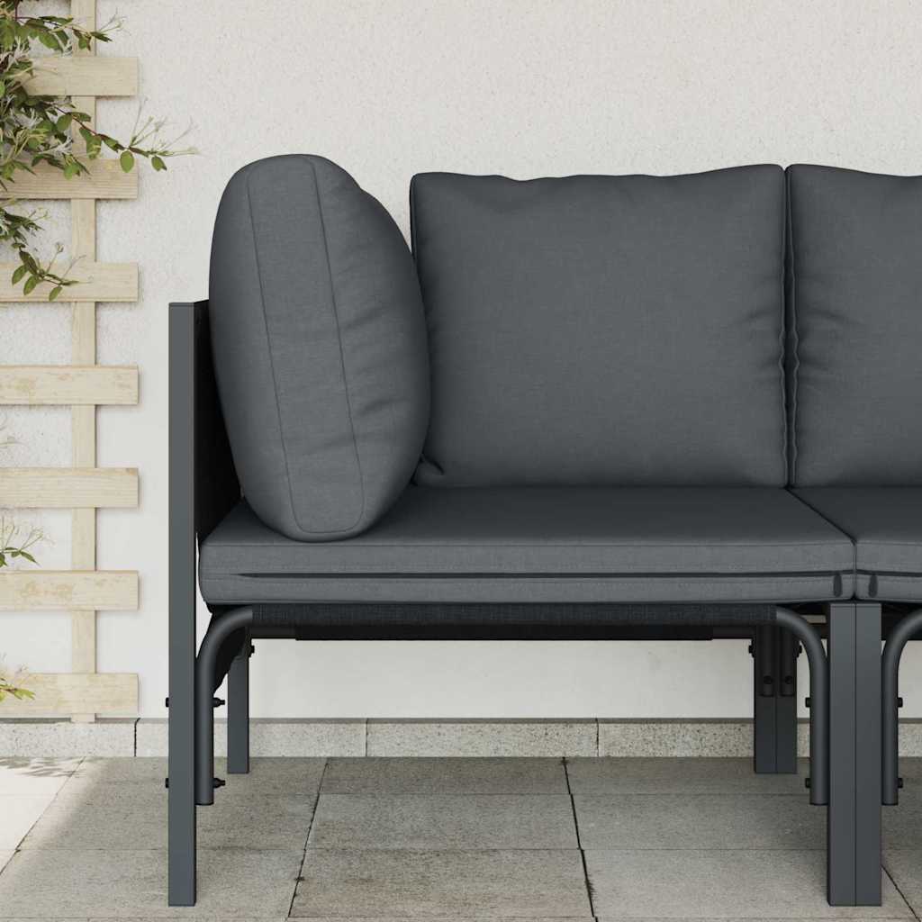 vidaXL Mobilier pentru Exterior cu pernă cu pernă Antracit Oțel vidaXL Mobilier pentru Exterior cu pernă cu pernă Antracit Oțel