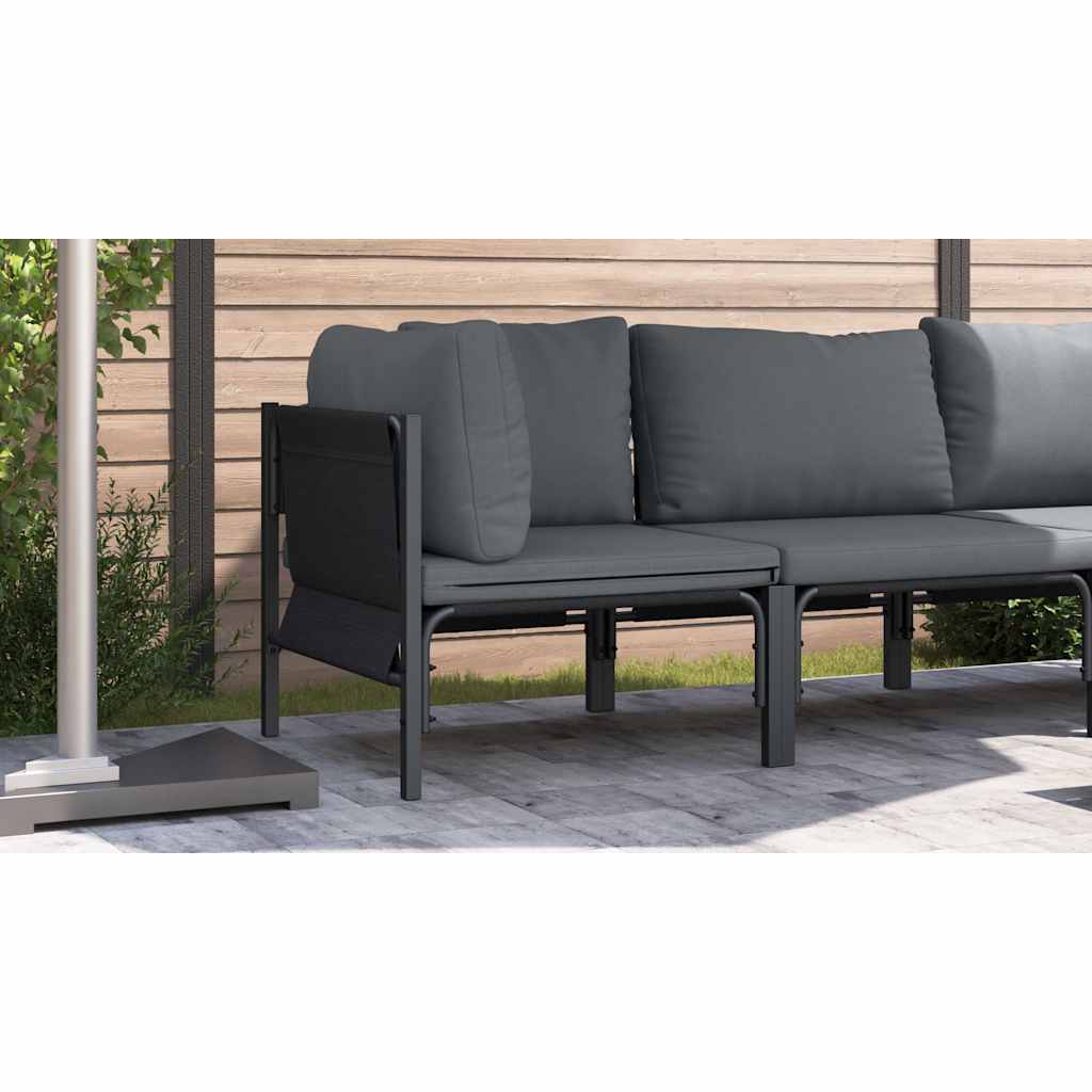 vidaXL Mobilier pentru Exterior cu pernă cu pernă Antracit Oțel vidaXL Mobilier pentru Exterior cu pernă cu pernă Antracit Oțel