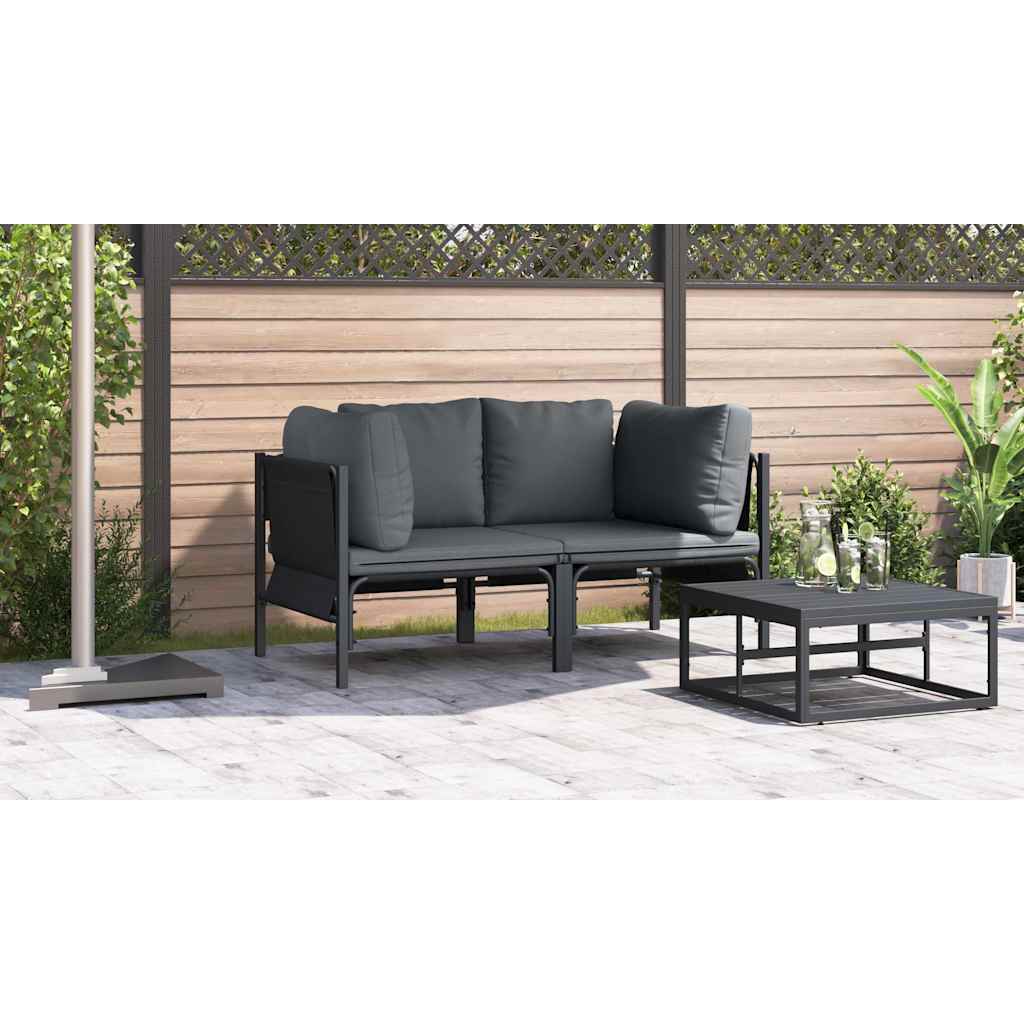 vidaXL Mobilier pentru Exterior cu pernă cu pernă 2 pcs Antracit Oțel vidaXL Mobilier pentru Exterior cu pernă cu pernă 2 pcs Antracit Oțel