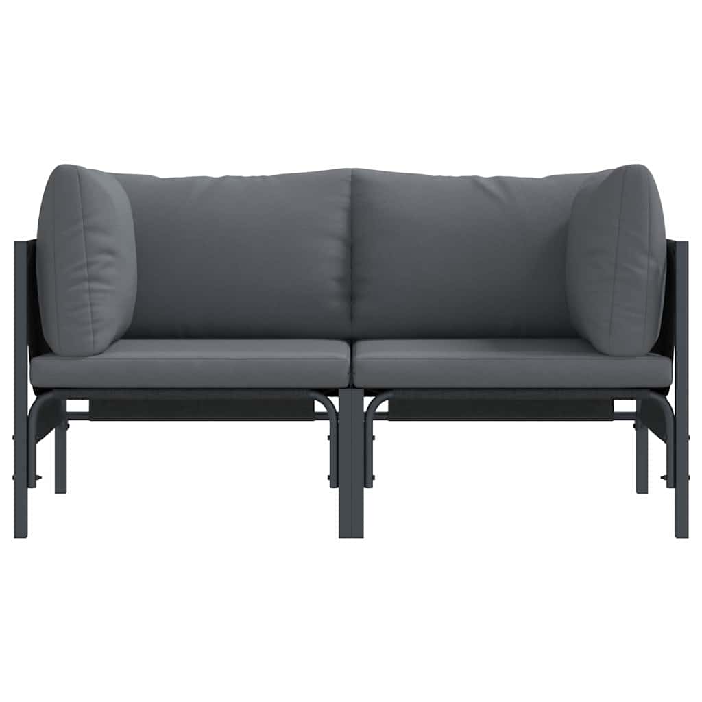 vidaXL Mobilier pentru Exterior cu pernă cu pernă 2 pcs Antracit Oțel vidaXL Mobilier pentru Exterior cu pernă cu pernă 2 pcs Antracit Oțel